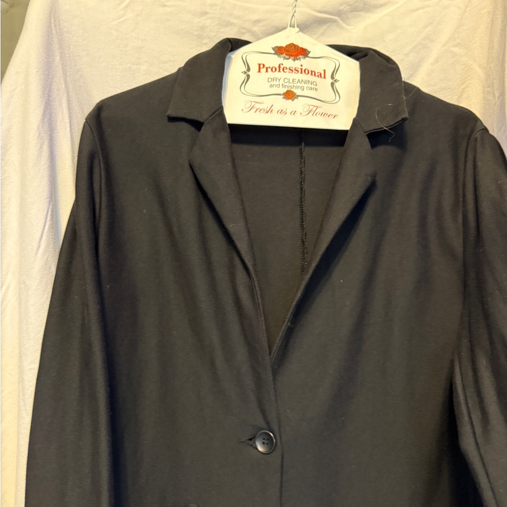 Kate Kasin Stretchy Casual Blazer – Black, Size XL (1-Button Closure) - Picture 11 of 14
